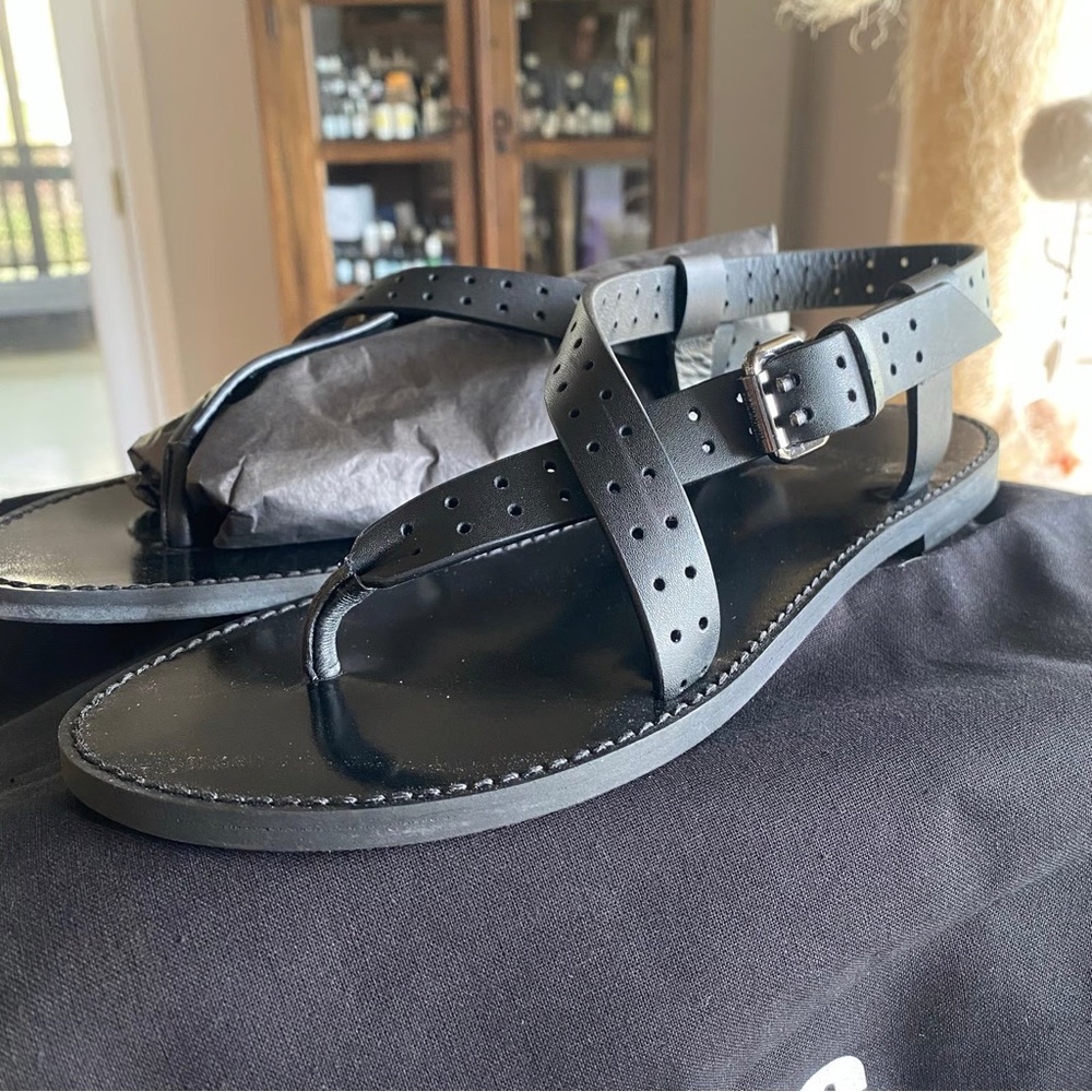 Women’s Black Leather Sandals